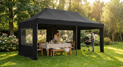 Black pop-up gazebo with aluminium frame for outdoor events - view 3