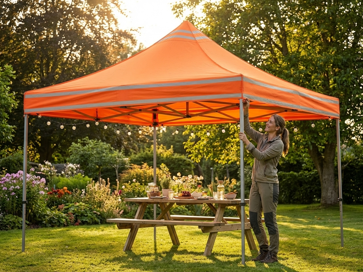 Orange gazebo roof cover for 3x3m pop-up gazebo, ideal for outdoor events - product detail