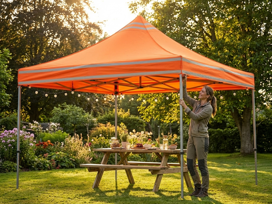 Orange gazebo roof cover for 3x3m pop-up gazebo, ideal for outdoor events - product detail