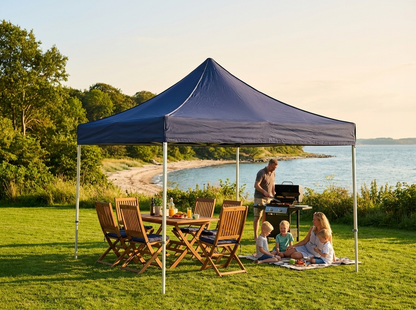 Pop up gazebo 3x3m dark blue with aluminium frame for outdoor use - view 3