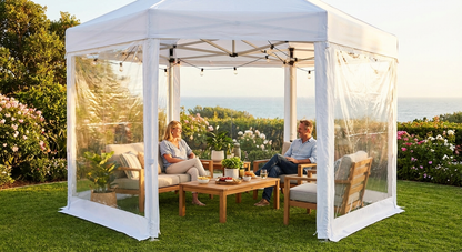 Clear pop-up gazebo 4x4m with aluminium frame for outdoor use - view 3
