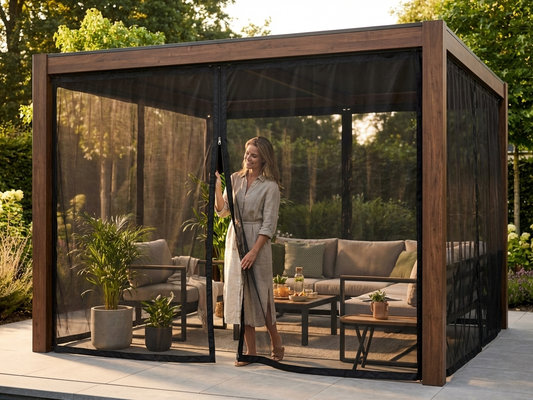 Black mesh curtain for Gazebo Osiris 3x4 m - product detail