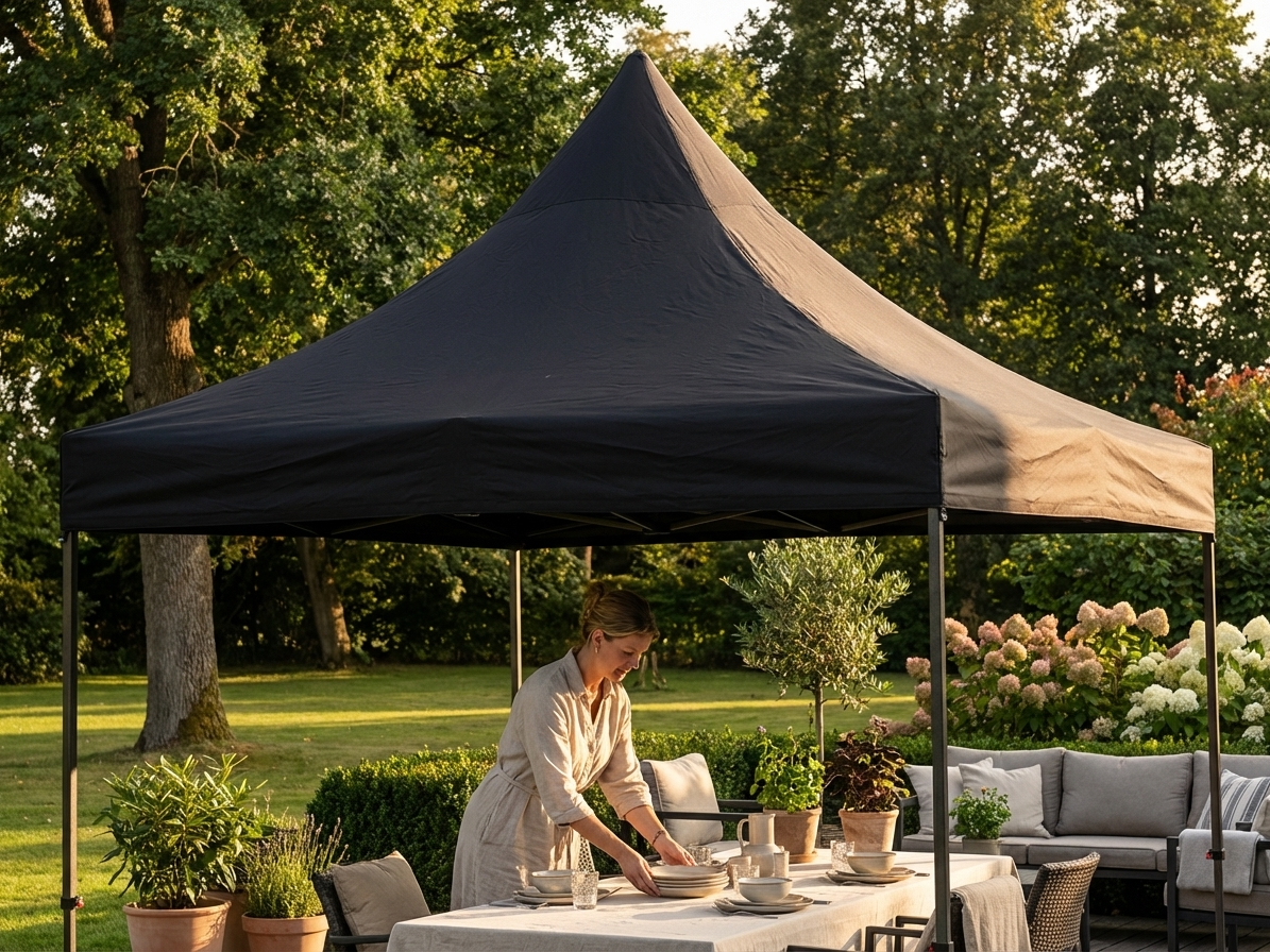 Black gazebo roof cover 3x3 meters for outdoor use - view 3