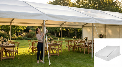 White PVC roof cover 5x2 metres for outdoor use - product detail