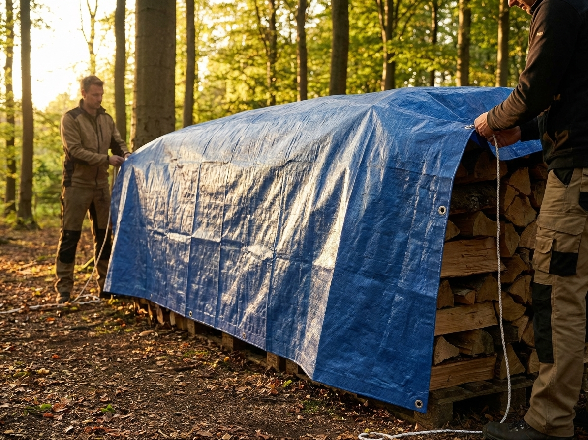 Blue 6x12 m PE Tarpaulin Waterproof Outdoor Cover - view 3