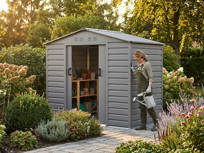 Aluminium Grey Garden Shed for outdoor storage