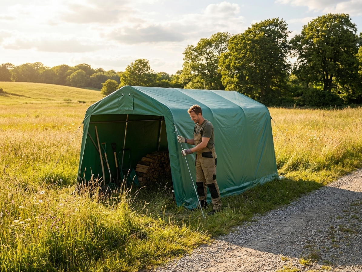 Green PVC Roof Cover for 2.4x6m Storage Tent - view 3