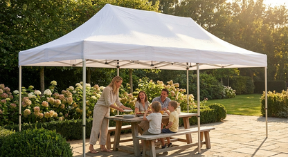 White gazebo roof cover, 3x6m, for outdoor use - product detail