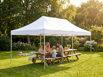 White pop up gazebo with steel frame for outdoor events - product detail