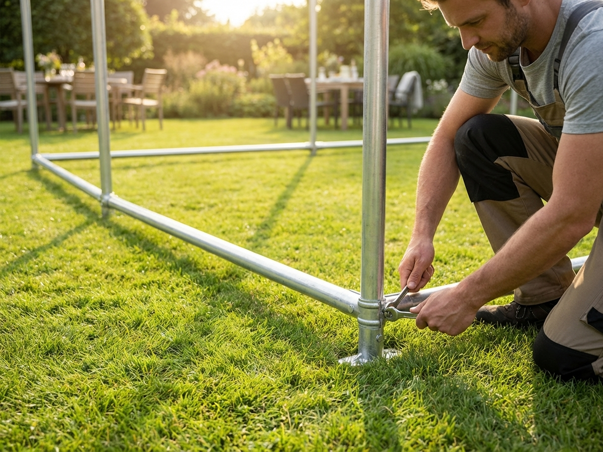 Galvanised steel marquee frame 5x12m, ideal for event use - view 3