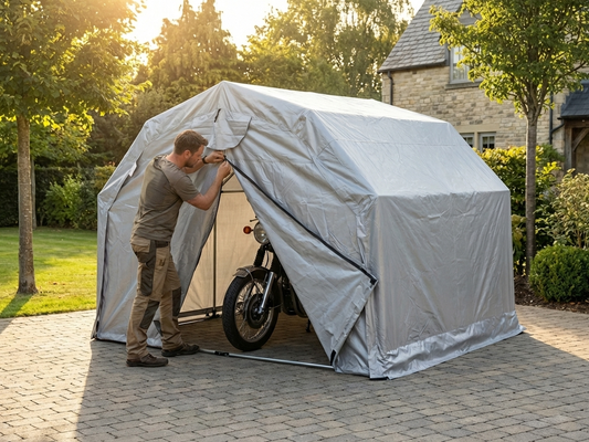 Folding Garage Grey Outdoor Storage - product detail