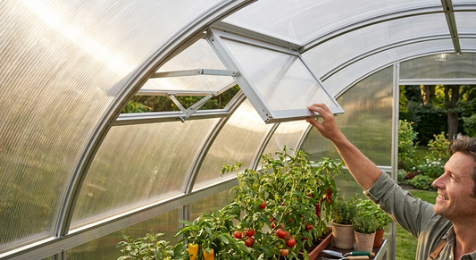 Silver ventilation window for greenhouse 100x60cm - product detail
