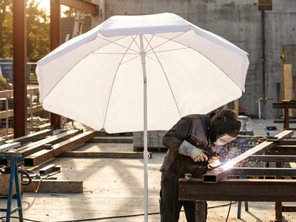 White welding umbrella with a 2m diameter, flame retardant, and water resistant - view 3