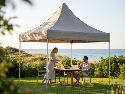 Pop Up Gazebo 3x3m Latte with Aluminium Frame for Outdoor Events - view 3