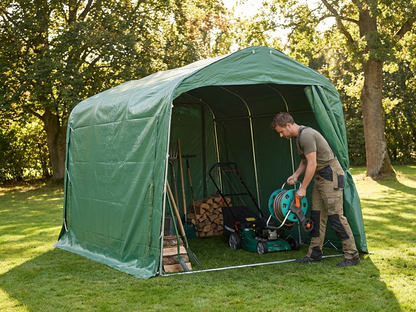 Green heavy duty PVC storage tent 2.4x3.6x2.34 m - view 3