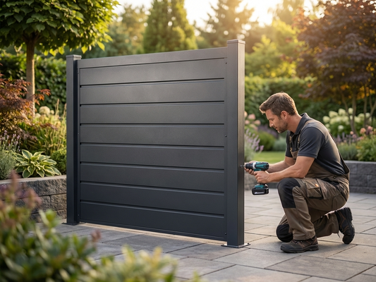 Galvanised steel shed side panel extension in anthracite for outdoor use