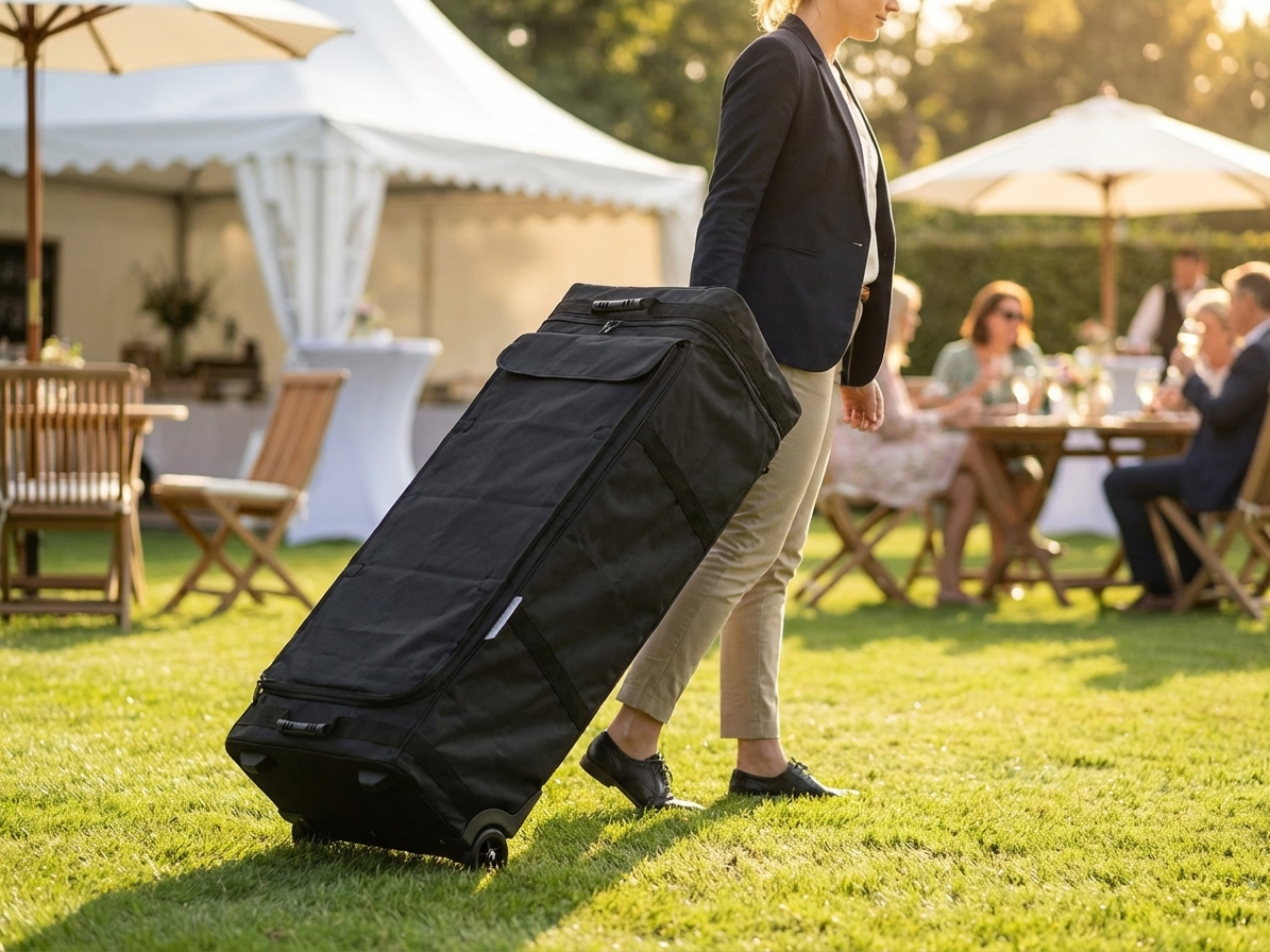 Black carry bag with wheels for Flextents, 600D Polyester - view 3