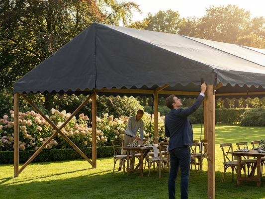 Dark Grey Marquee Roof Cover 6x12m in PVC/Polyester - product detail