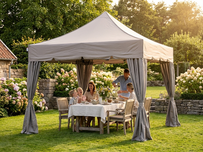 Pop up gazebo 4x4 m Latte with aluminium frame for outdoor use