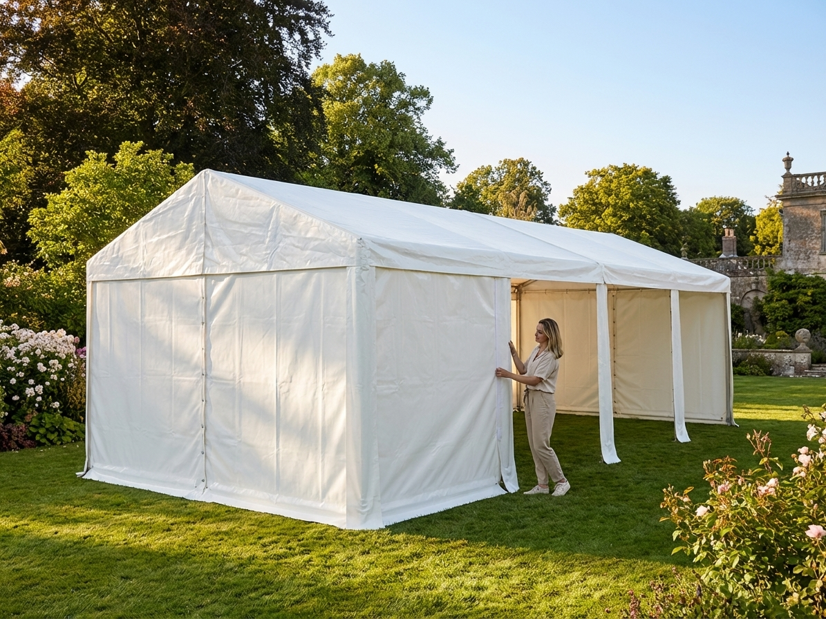 White PVC marquee roof cover 5x10 m for outdoor events - view 3
