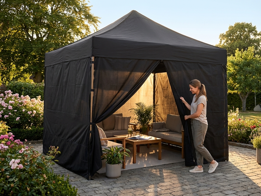 Black Pop Up Gazebo Sidewall Kit 4x4m for Outdoor Events - product detail