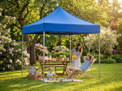 Blue pop-up gazebo with aluminium frame for outdoor events