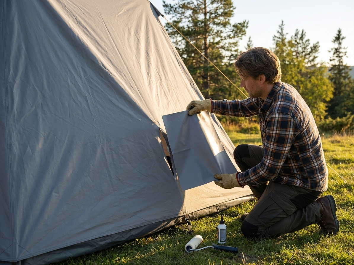 Grey PVC Repair Sheet for Storage Tents
