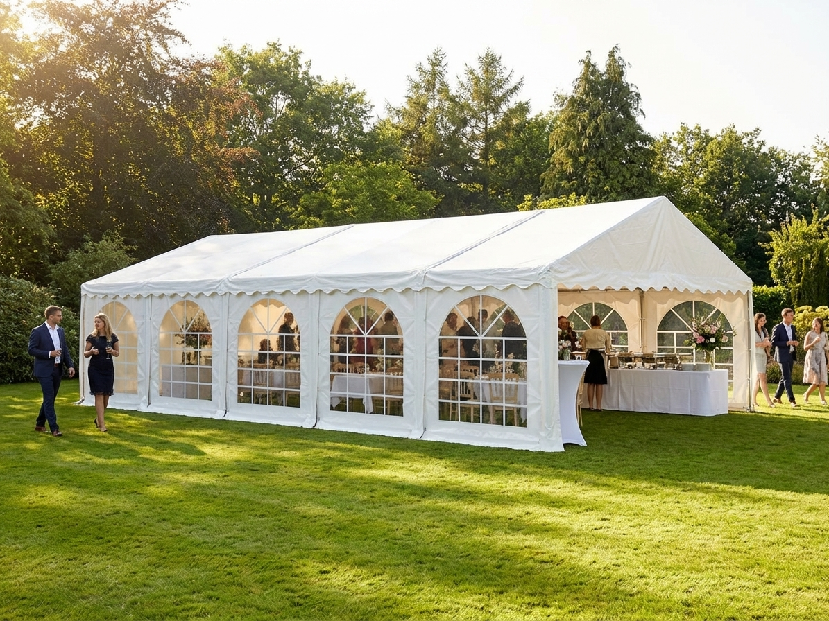 White PVC Marquee 6x12m Event Shelter - view 3