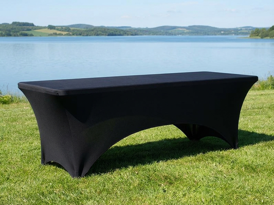 Black stretch table cover for events