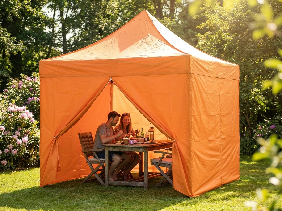Orange pop up gazebo with aluminium frame for outdoor events - product detail