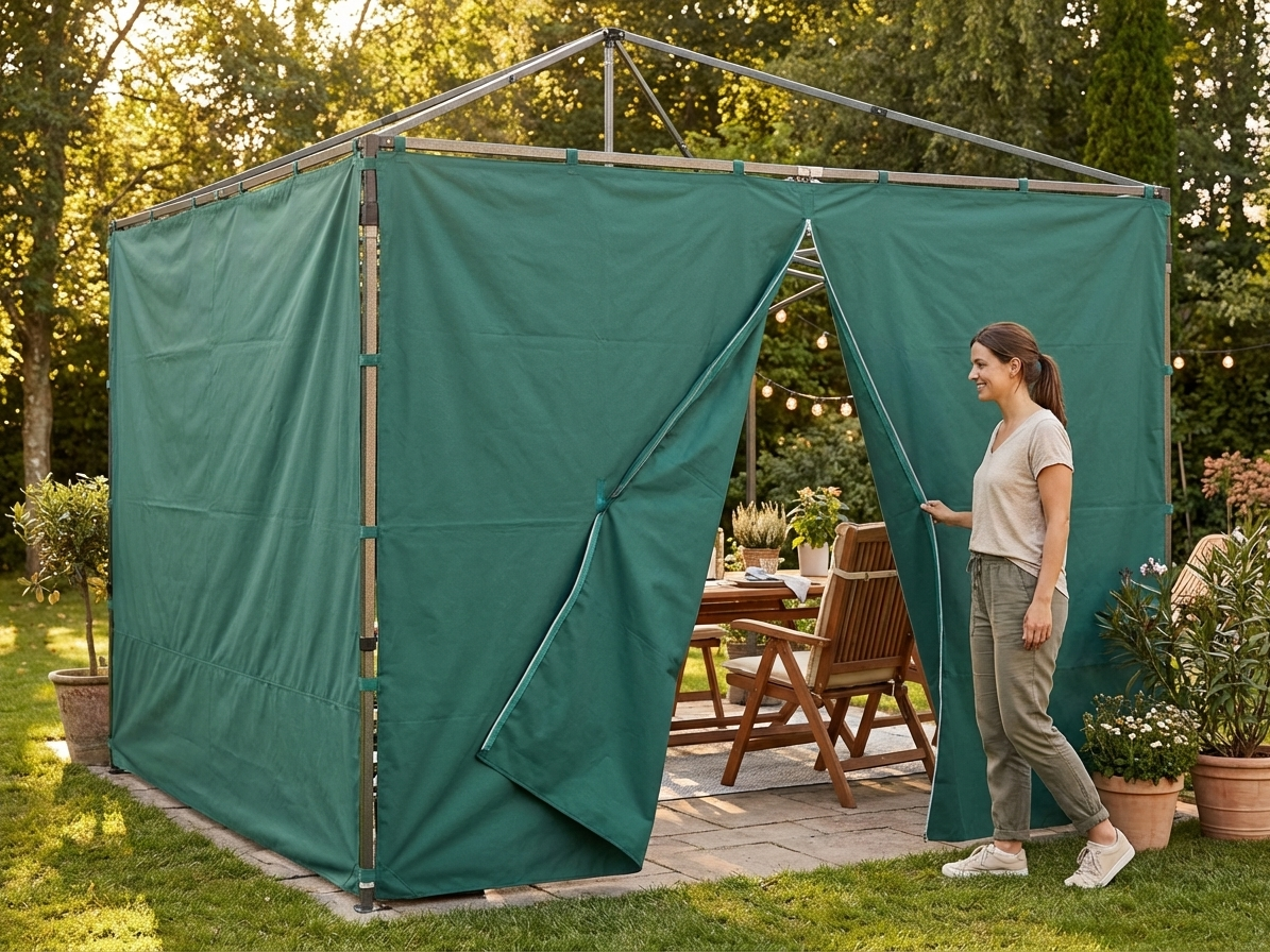 Green gazebo sidewall kit 4x4m for outdoor use