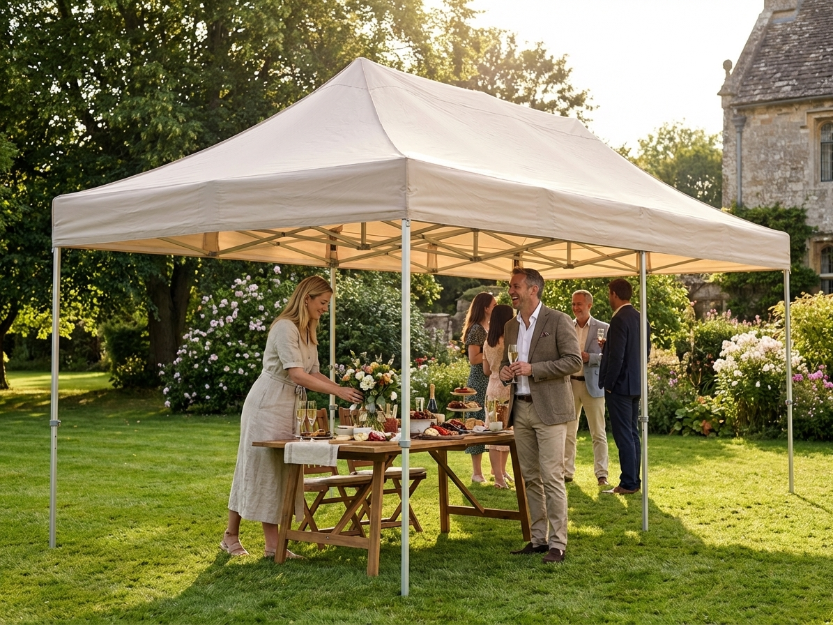 Pop up gazebo 4x8m Latte with aluminium frame for outdoor events - view 3