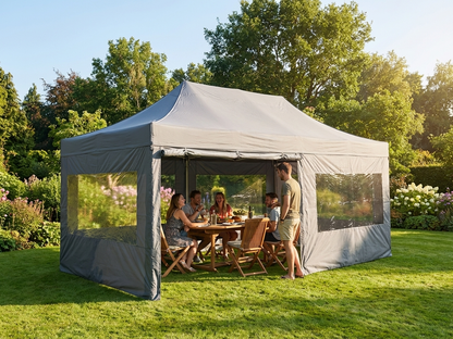 Pop Up Gazebo 4x6 m Grey with Aluminium Frame - product detail