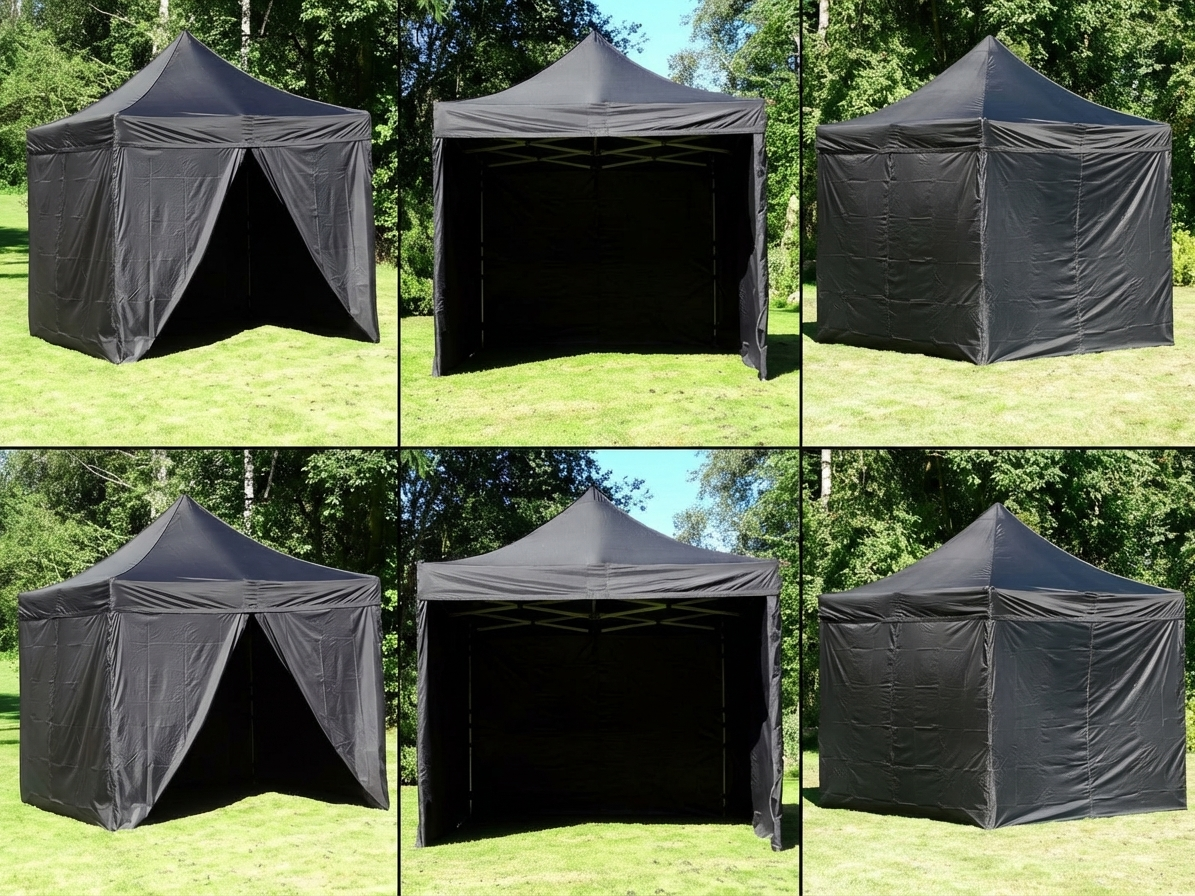 Black pop up gazebo with aluminium frame for outdoor events - product detail