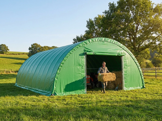 PVC storage tent 9.15x12x4.5 m in green