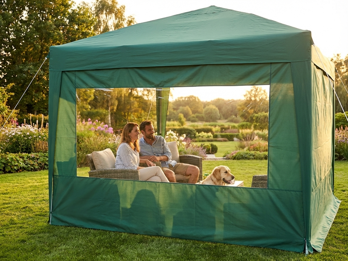 Sidewall with Panorama Window for FleXtents, 4m Green - product detail
