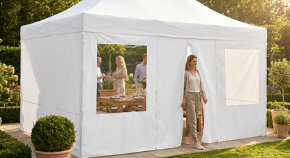 White sidewall kit 6x6m for gazebo with PVC-backed polyester - product detail