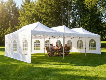 White pop-up gazebo with steel frame, ideal for events - view 3