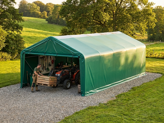 PVC Roof Cover in Green for Storage Shelter