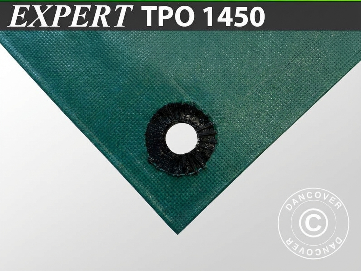 Green tarpaulin made of TPO material for outdoor use - product detail