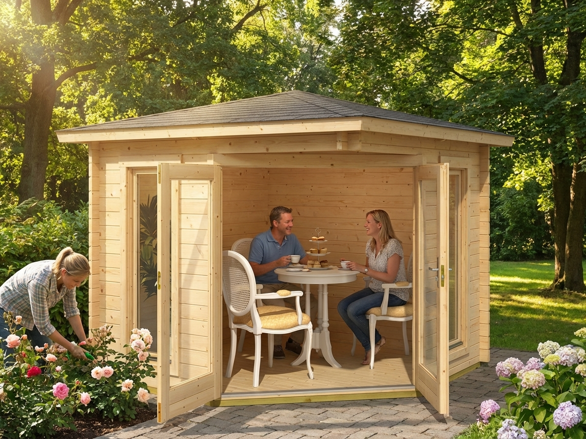 Wooden gazebo made from Nordic Spruce, natural finish - view 3