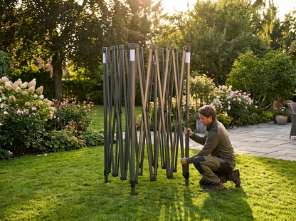Steel gazebo frame in grey, perfect for outdoor events - view 3