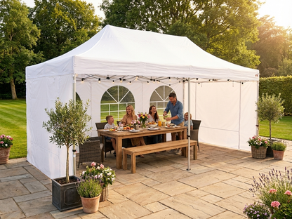 White Gazebo 4x6m with Steel Frame for Outdoor Events
