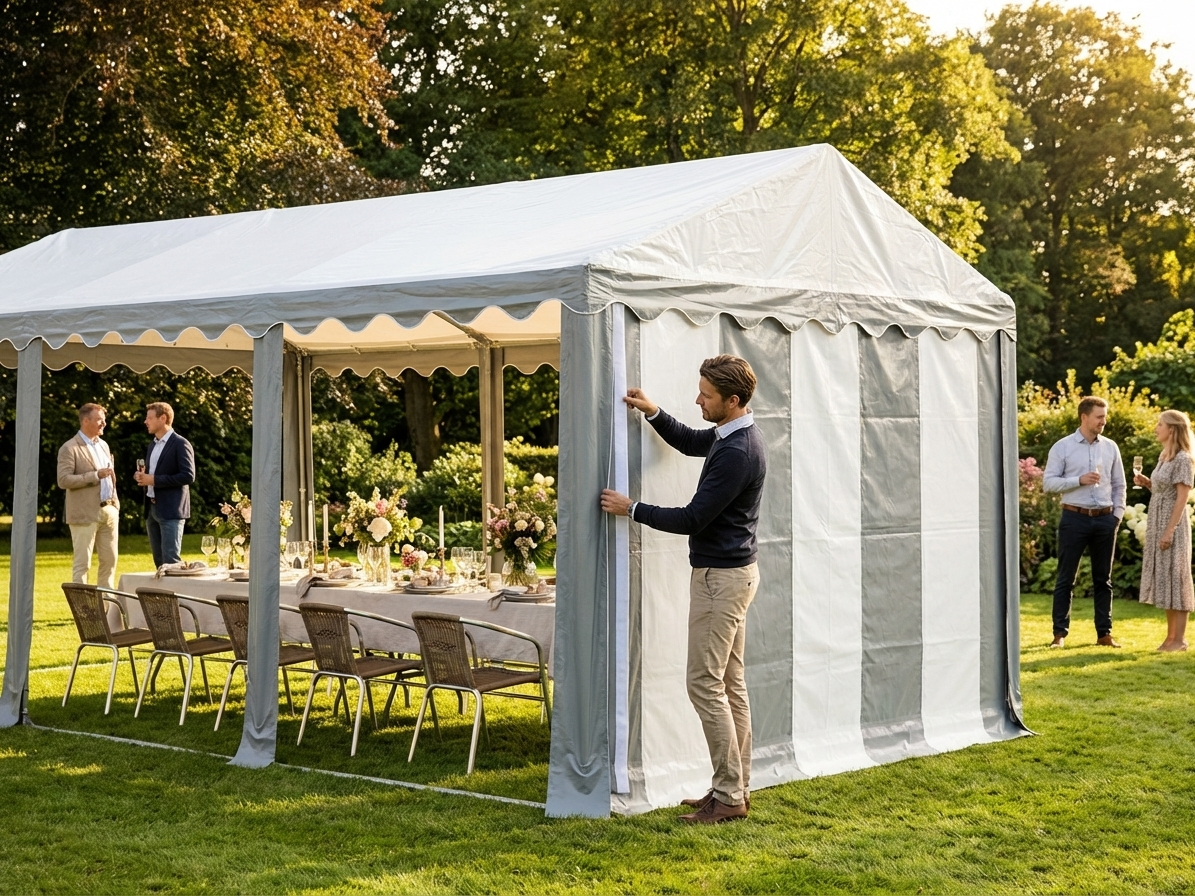 Marquee Roof Cover 6x10m in White and Grey for Outdoor Events - view 3