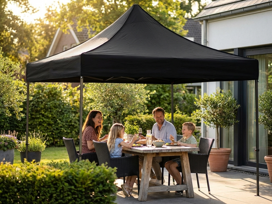 Black gazebo roof cover 3x6m for outdoor use - product detail