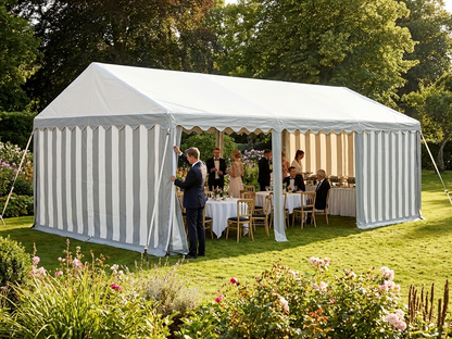 Marquee roof cover in white and grey for 6x12 m size - view 3