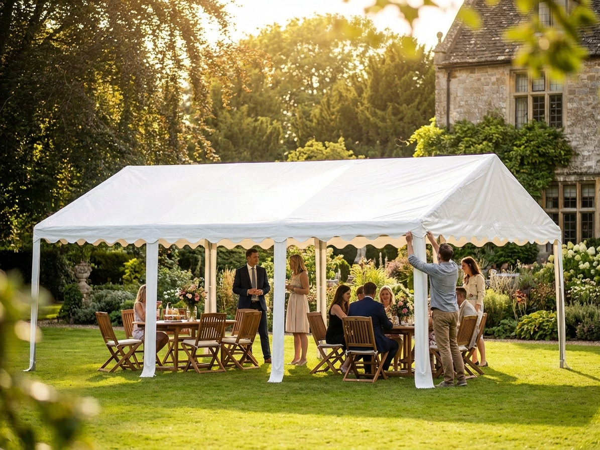 White PVC roof cover for 6x10m marquee
