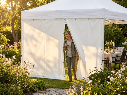 White PVC Endwall for Outdoor Gazebos - view 3