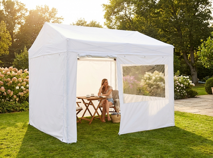 White pop-up gazebo with aluminium frame for outdoor events - view 3