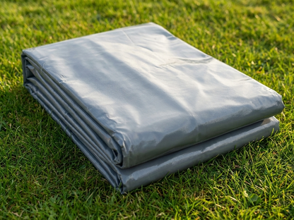 Grey tarpaulin 6x12 m strong PVC for outdoor protection - product detail